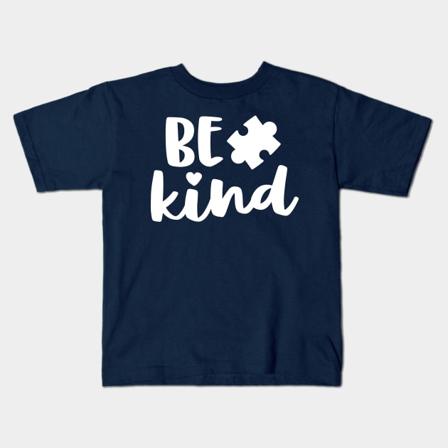 Be Kind Autism Mom Shirt Awareness Puzzle Piece Kindness Kids T-Shirt by 14thFloorApparel